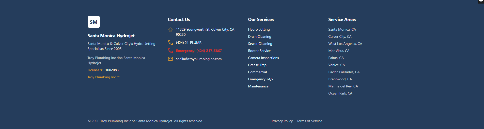 Footer Information
