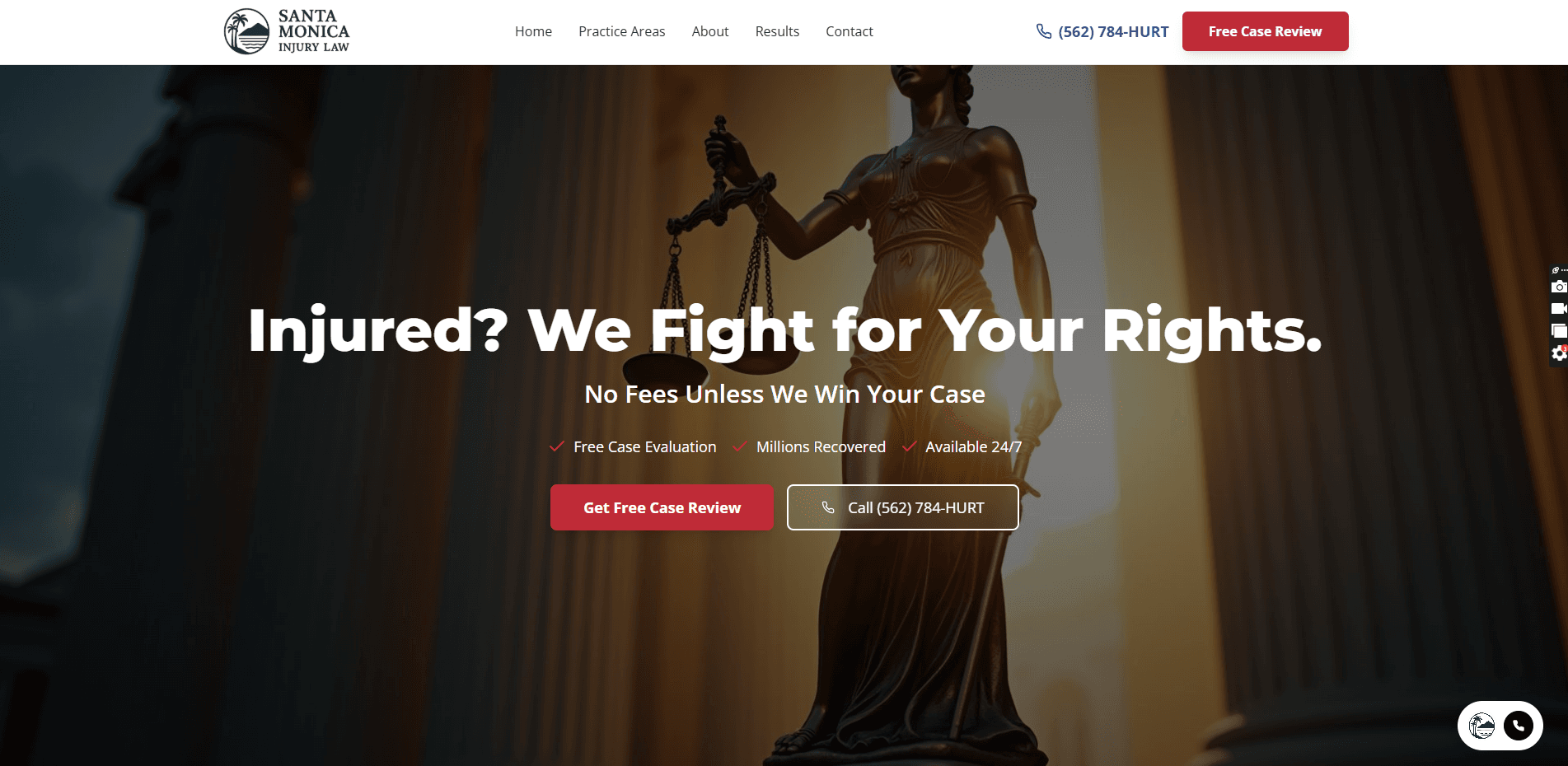 Santa Monica Injury Lawyers - Case Study Screenshot